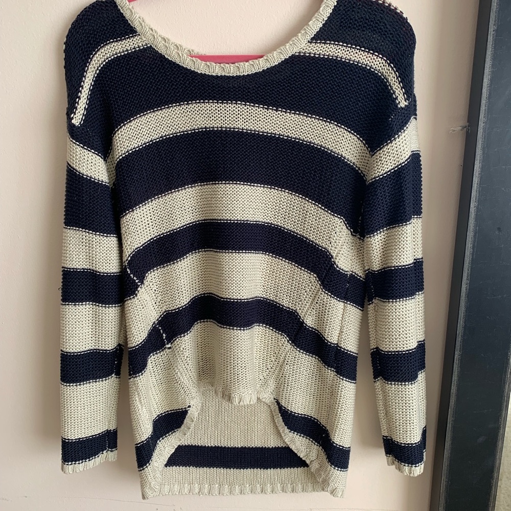 Navy and cream slouchy sweater